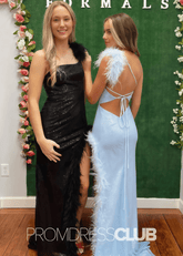 Tobey |Dress For Prom Black Mermaid Sequins With Charming Sheath One Shoulder Feather - Price #price_variant_lowest# - Black - PromDressClub